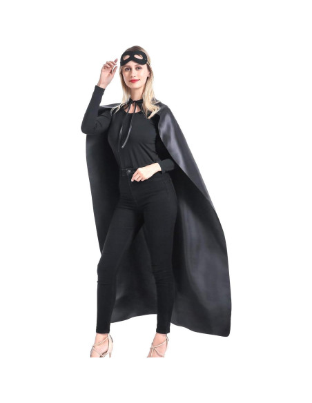 Set Capa y Máscara Superhéroe Adulto ADJOY - Negro