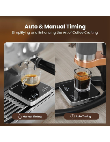 Báscula de café digital Maestri House 2kg/0.1g recargable