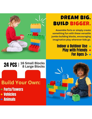 Juego de Bloques Gigantes Liberty Imports 24 Piezas para Niños