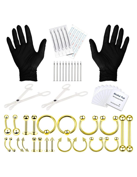 Kit de Piercing Corporal BodyJ4You 36PC - Acero Quirúrgico 14G 16G Kit de Piercing Corporal BodyJ4You 36PC - Acero Quirúrgico 14G 16G