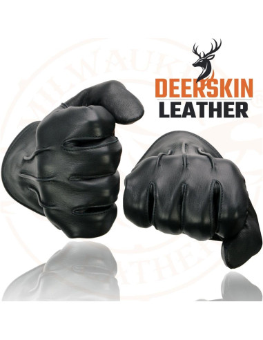 Guantes de motocicleta Milwaukee Leather SH865 de cuero negro