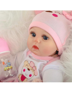 Muñeca Reborn Bebé Niña Kdudgso 55.88 cm Realista con Accesorios 2