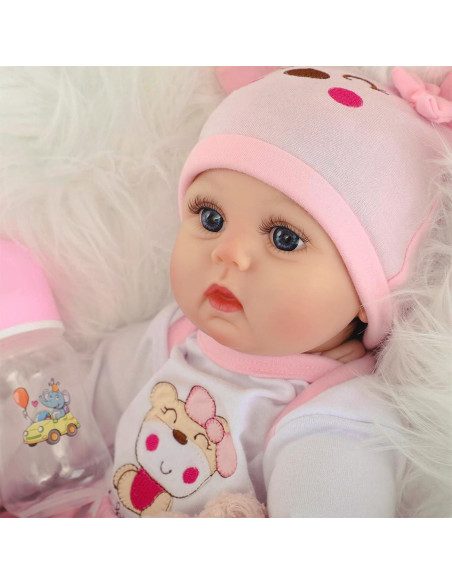 Muñeca Reborn Bebé Niña Kdudgso 55.88 cm Realista con Accesorios