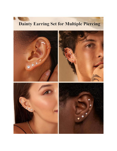 JeryWe 27 Piezas Pendientes de Cartílago Acero Inoxidable