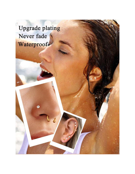 JeryWe 27 Piezas Pendientes de Cartílago Acero Inoxidable JeryWe 27 Piezas Pendientes de Cartílago Acero Inoxidable