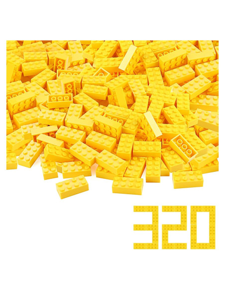 320 Piezas Bloques de Construcción Feleph Amarillo 2x4 Educativo