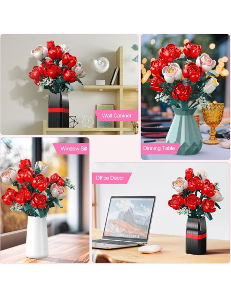 Juego de Construcción de Ramo de Rosas Ancesfun 841PCS