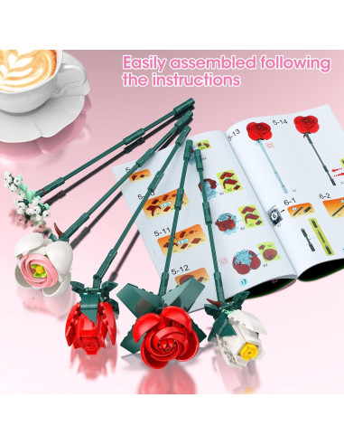 Juego de Construcción de Ramo de Rosas Ancesfun 841PCS