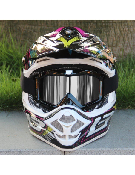 Gafas de Motocross Dmeixs Lente Plateada Anti UV Ajustables