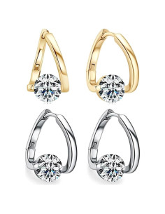 Pendientes de Germanio Lymphvity Halolux - 2 Pares Oro y Plata