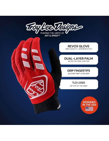 Guantes Troy Lee Designs REVOX 2X Negros con Protección