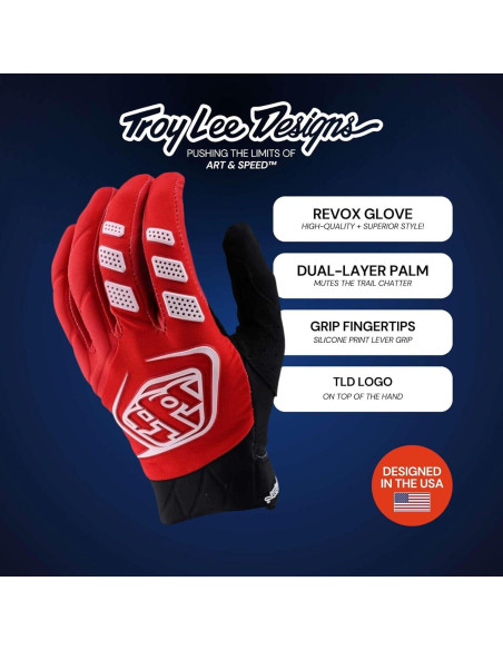 Guantes Troy Lee Designs REVOX 2X Negros con Protección