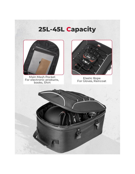 Bolsa de Cola KEMIMOTO para Motocicleta 25-45L Impermeable