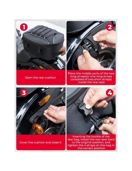 Bolsa de Cola KEMIMOTO para Motocicleta 25-45L Impermeable