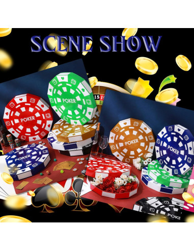 Cajas de Decoración de Fichas de Casino Silipull 6 Piezas