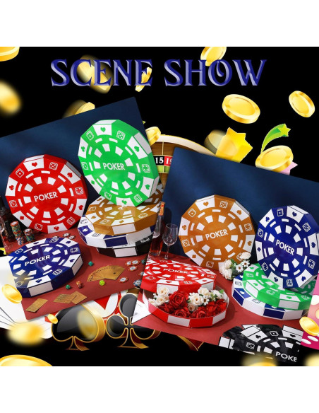 Cajas de Decoración de Fichas de Casino Silipull 12 Piezas