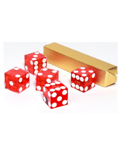 Dados de Casino GSE Set de 5 Rojo 19mm Alta Precisión