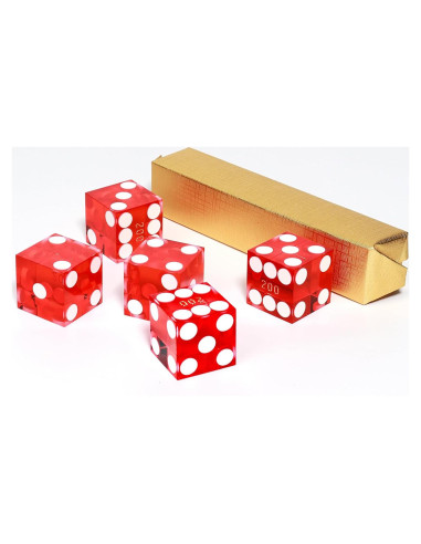 Dados de Casino GSE Set de 5 Rojo 19mm Alta Precisión