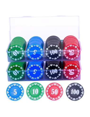 Juego de Fichas de Póker Lynkaye 200 Pcs con Caja