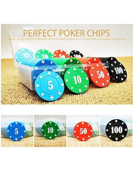 Juego de Fichas de Póker Lynkaye 200 Pcs con Caja