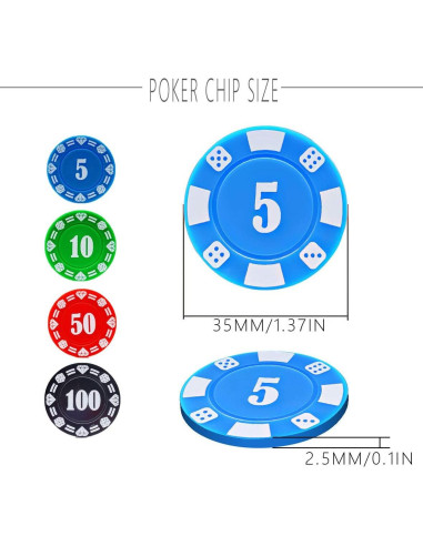 Juego de Fichas de Póker Lynkaye 200 Pcs con Caja