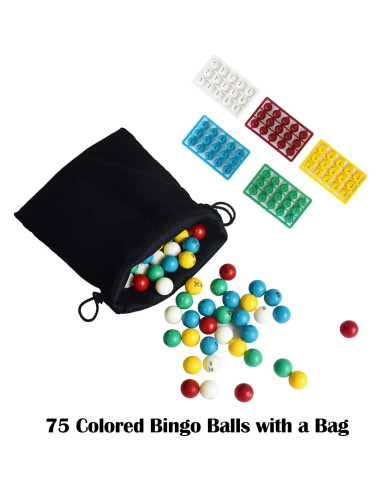Juego de Bingo Deluxe Yuanhe - Jaula de Metal, 75 Bolas, 50 Tarjetas