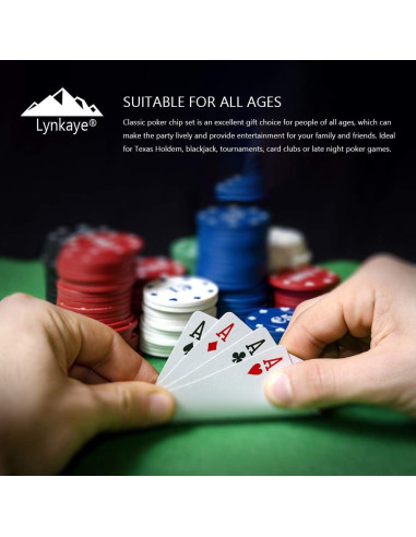 Juego de Fichas de Póker Lynkaye 200 Pcs con Caja