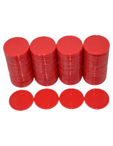 Set de 100 Fichas Plásticas 25mm SmartDealsPro Rojo