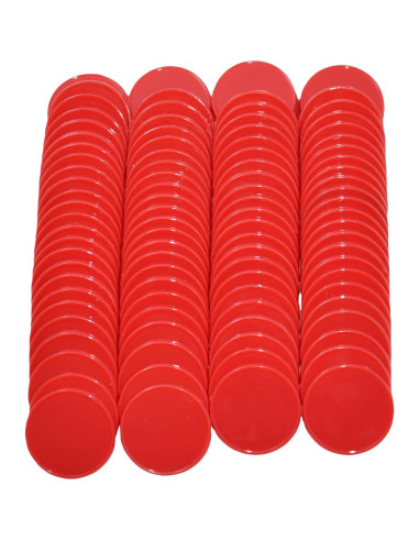 Set de 100 Fichas Plásticas 25mm SmartDealsPro Rojo