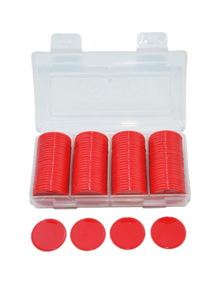 Set de 100 Fichas Plásticas 25mm SmartDealsPro Rojo