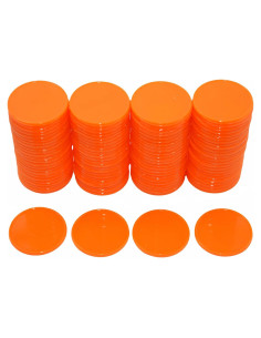 SmartDealsPro Set de 100 Fichas Plásticas 25mm Rojo Naranja