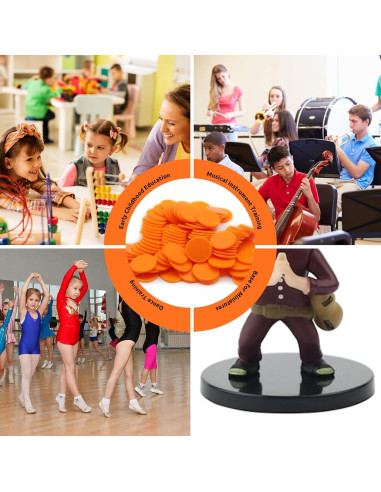 Juego de 100 Fichas de Plástico Naranja Estrellado 25 mm