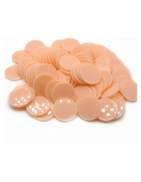 Juego de 100 Fichas de Plástico Durazno 25 mm para Aprendizaje