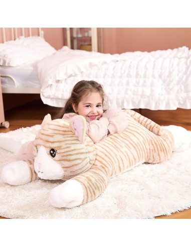 IKASA Gato de Peluche Gigante 77.8x30x25cm Naranja