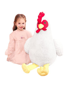 IKASA Peluche Gigante de Pollo 60 cm Suave y Esponjoso