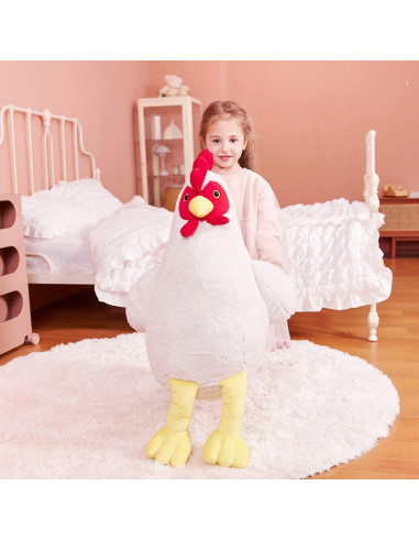 IKASA Peluche Gigante de Pollo 60 cm Suave y Esponjoso