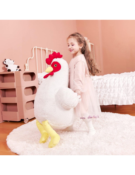 IKASA Peluche Gigante de Pollo 60 cm Suave y Esponjoso