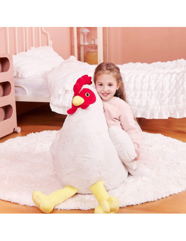 IKASA Peluche Gigante de Pollo 60 cm Suave y Esponjoso