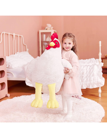 IKASA Peluche Gigante de Pollo 60 cm Suave y Esponjoso
