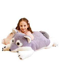 IKASA Peluche Gigante de Lobo 76 cm Suave y Lavable