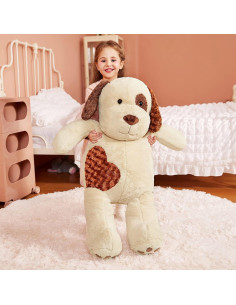 Perro de Peluche Gigante IKASA 76 cm Suave Marrón Claro 2