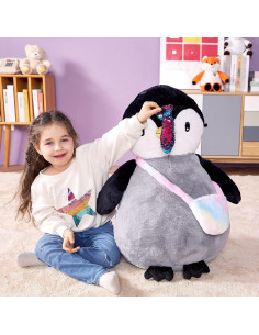 IKASA Pingüino Gigante de Peluche 58cm Suave y Lindo 2