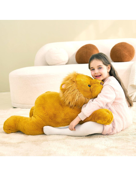Peluche León Gigante IKASA 76 cm Suave y Esponjoso