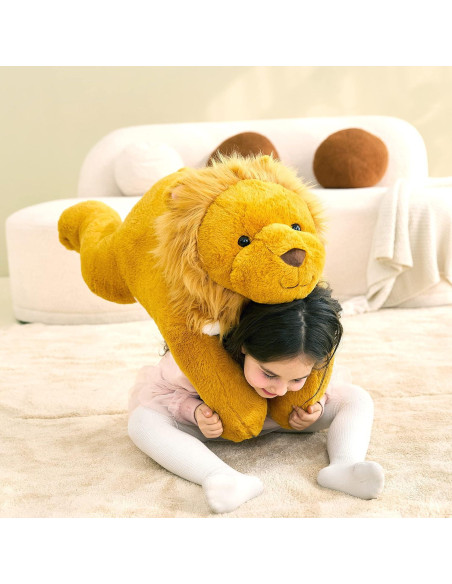 Peluche León Gigante IKASA 76 cm Suave y Esponjoso