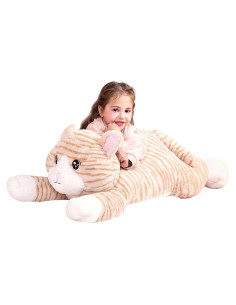 Gato de Peluche Gigante IKASA 77.8x30x25cm Suave Naranja