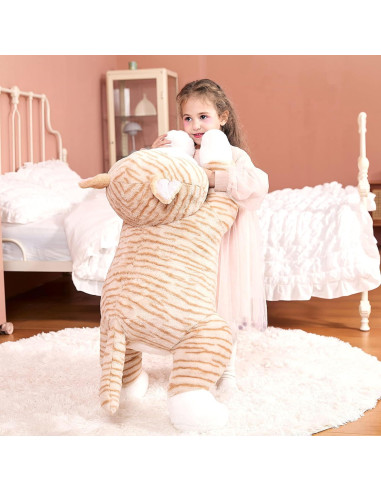 Gato de Peluche Gigante IKASA 77.8x30x25cm Suave Naranja