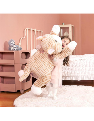 Gato de Peluche Gigante IKASA 77.8x30x25cm Suave Naranja