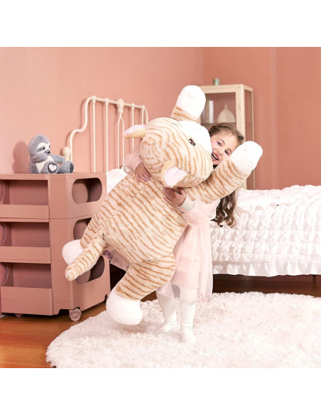 Gato de Peluche Gigante IKASA 77.8x30x25cm Suave Naranja