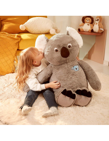 IKASA Koala de Peluche Gigante Suave 77.8 cm Gris