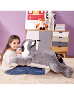 Peluche Gigante Mapache IKASA 76 cm Suave y Esponjoso 2